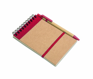 Logo trade promotional item photo of: A6 recycled notepad with pen