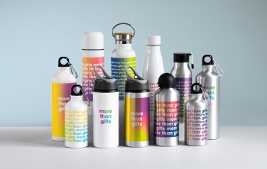 Logo trade business gifts image of: Single-walled 600 ml aluminum bottle