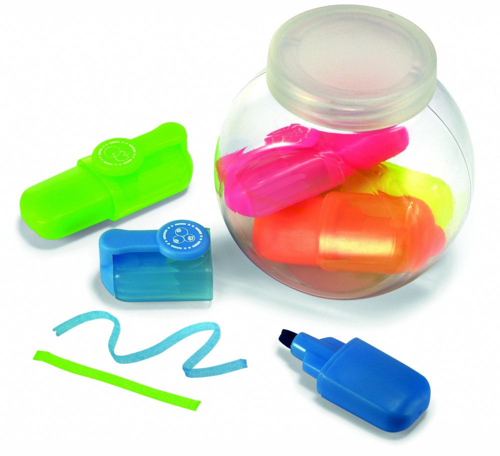 Logo trade promotional products image of: 5 highlighters in container