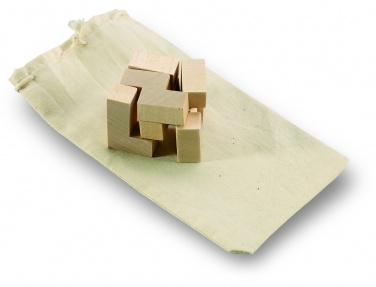 Logo trade advertising products image of: Wooden puzzle in cotton pouch