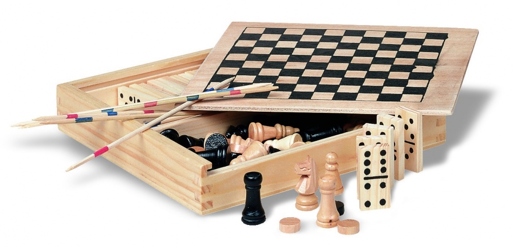 Logotrade promotional giveaway image of: 4 games in wooden box