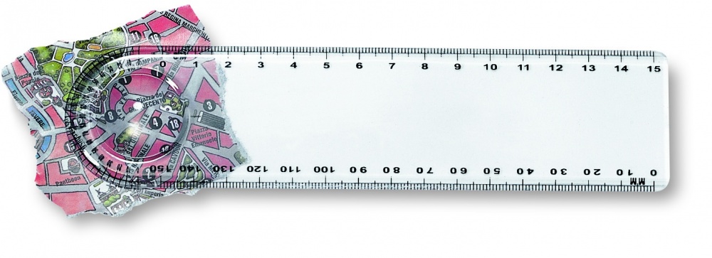 Logo trade promotional merchandise photo of: Ruler with magnifier