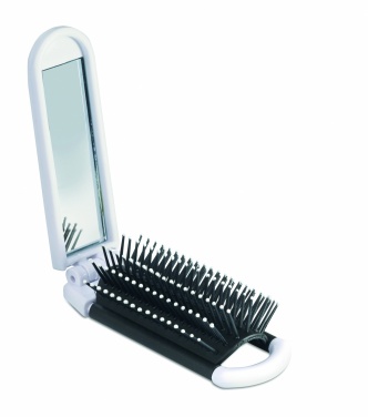 Logo trade corporate gifts image of: Foldable hairbrush with mirror