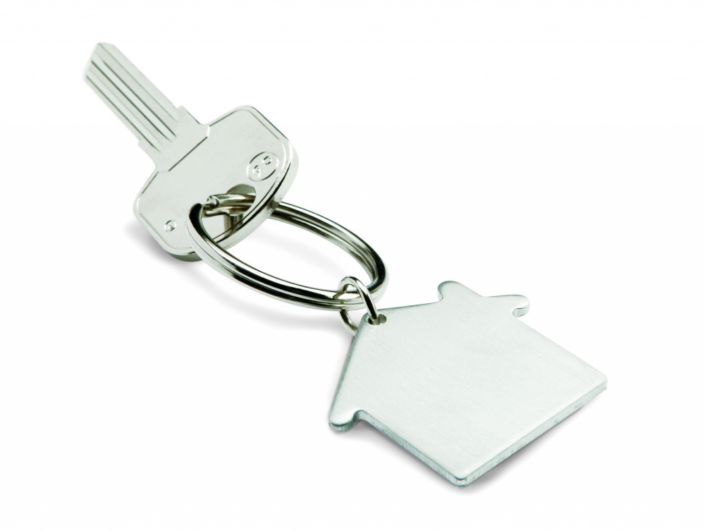 Logo trade promotional merchandise picture of: Metal key holder house Lahti