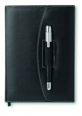 Logo trade corporate gifts image of: A5 notebook portfolio with pen