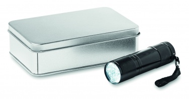 Logo trade promotional product photo of: LED torch in tin box