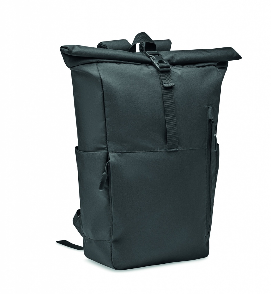 Logo trade corporate gifts picture of: 300D RPET rolltop backpack