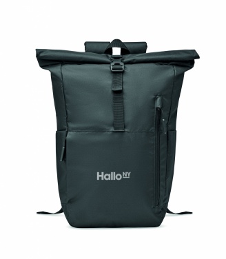 Logo trade promotional gift photo of: 300D RPET rolltop backpack