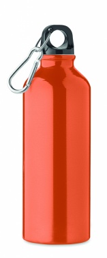 Logotrade promotional products photo of: 500 ml single-walled water bottle made of recycled aluminum with a carabiner