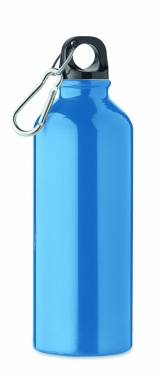 Logo trade promotional giveaways picture of: 500 ml single-walled water bottle made of recycled aluminum with a carabiner