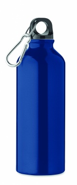 Logo trade promotional product photo of: 500 ml single-walled water bottle made of recycled aluminum with a carabiner