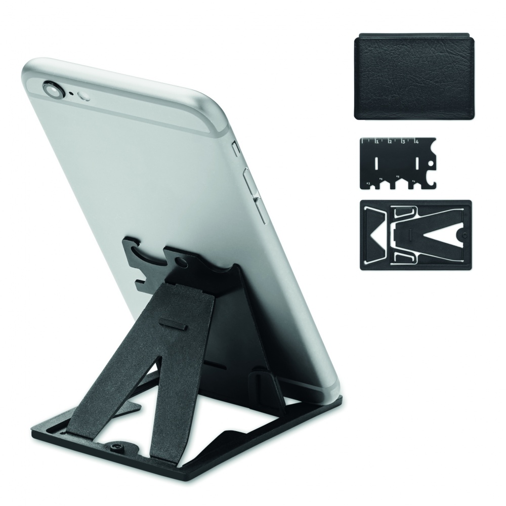 Logo trade promotional gift photo of: Multi-tool pocket phone stand