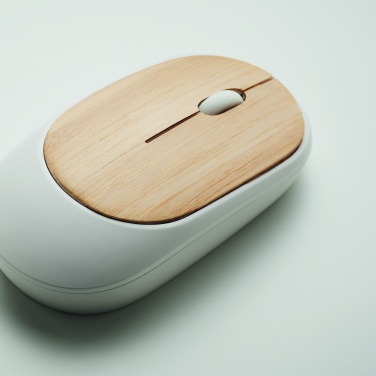 Logo trade corporate gifts image of: Wireless mouse in bamboo