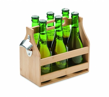 Logo trade promotional product photo of: 6 beer crate in bamboo