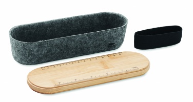 Logo trade corporate gift photo of: RPET felt pencil case with lid