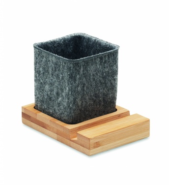 Logo trade promotional merchandise image of: RPET felt pen pot phone stand