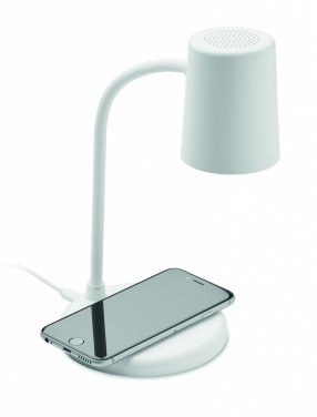 Logo trade corporate gifts picture of: Wireless charger, lamp speaker