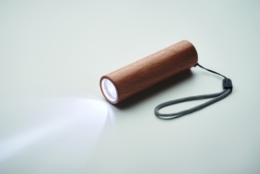 Logotrade promotional item picture of: Beech wood rechargeable torch