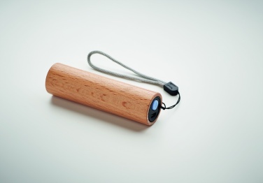 Logo trade promotional merchandise picture of: Beech wood rechargeable torch