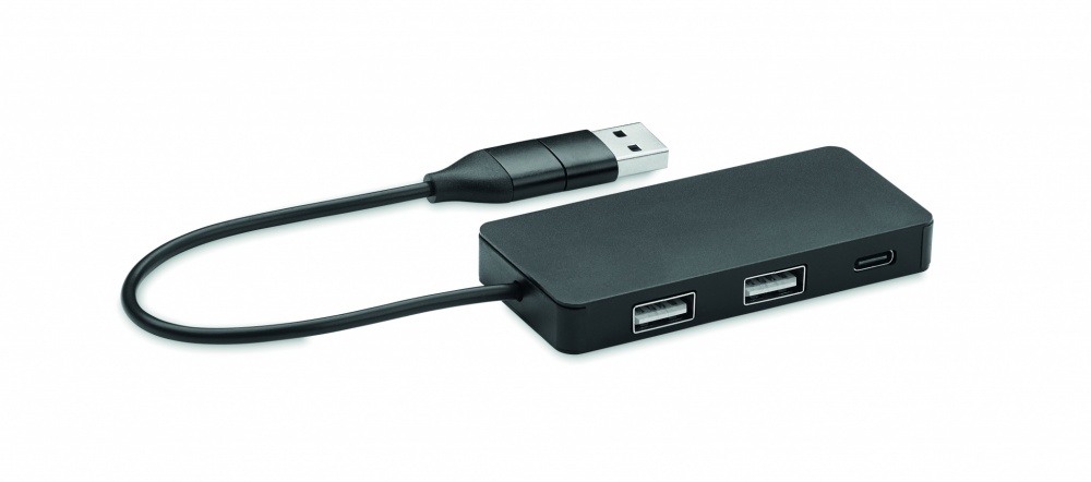 Logo trade corporate gift photo of: 3 port USB hub with 20cm cable