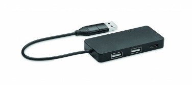 Logo trade corporate gifts image of: 3 port USB hub with 20cm cable