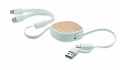 Retractable charging USB cable, White