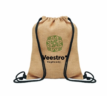 Logo trade promotional giveaways picture of: Jute drawstring bag