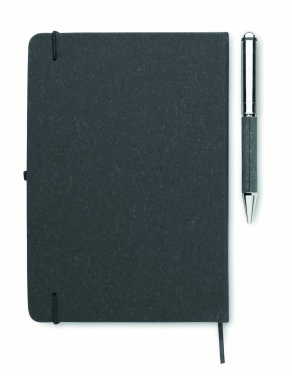 Logo trade promotional gifts image of: Recycled leather notebook set