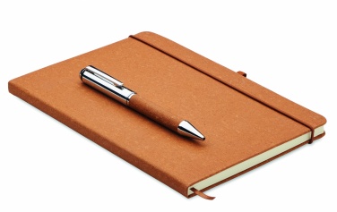 Logo trade corporate gifts image of: Recycled leather notebook set