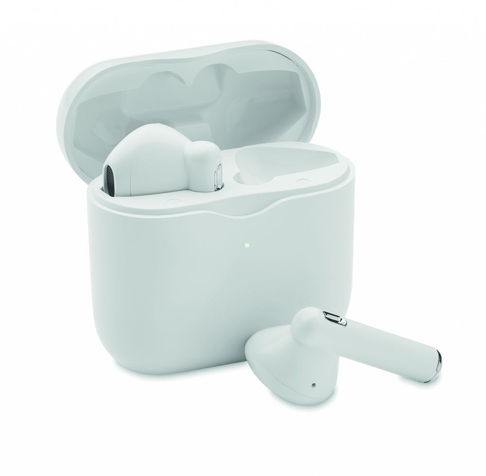 Logo trade promotional giveaways image of: TWS earbuds with charging base