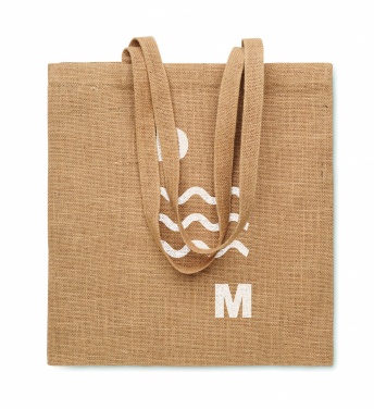 Logo trade promotional merchandise picture of: Jute long handled shopping bag