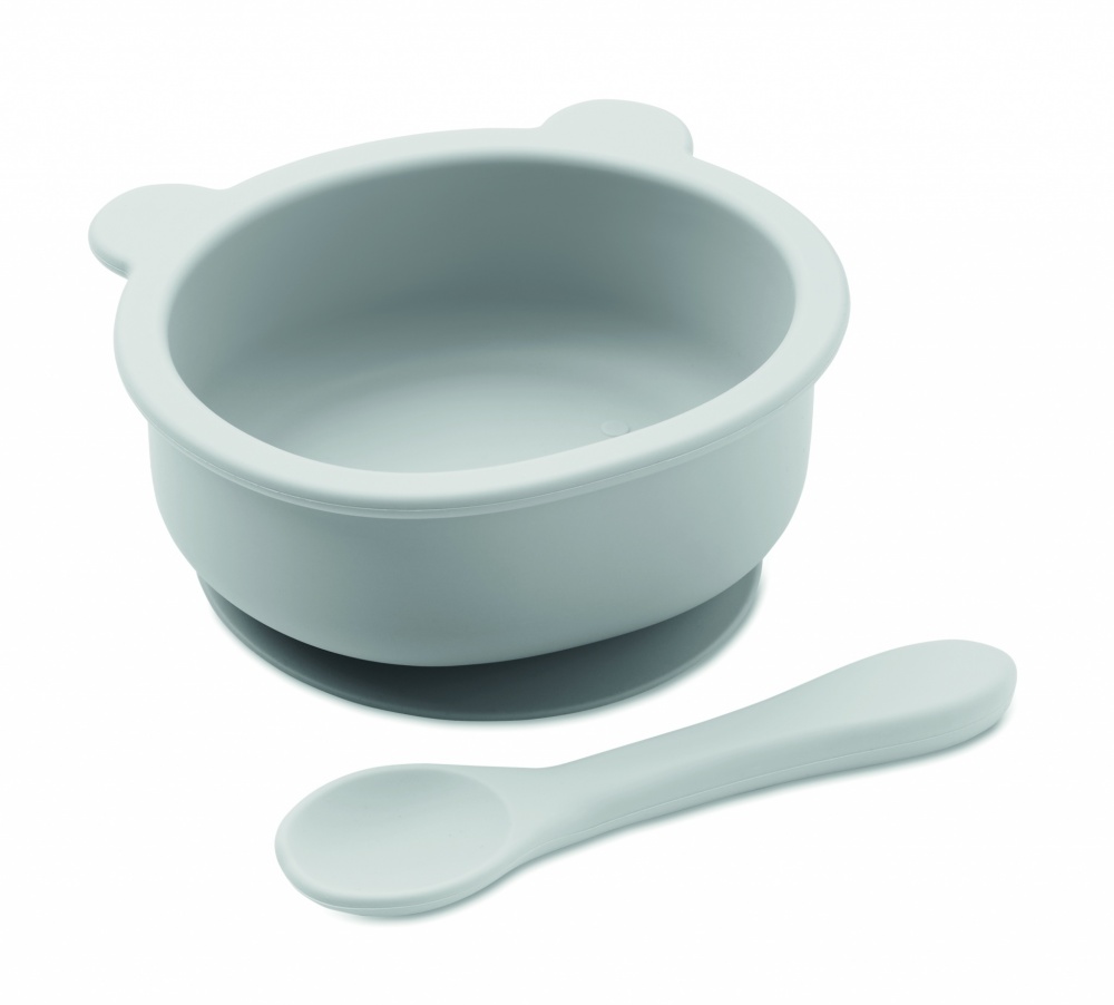 Logotrade promotional giveaway image of: Silicone spoon, bowl baby set