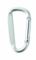 Carabiner clip in aluminium., Matt Silver