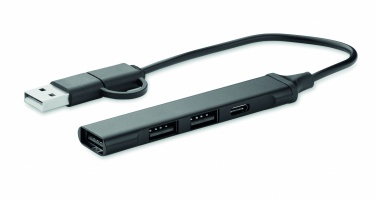 Logo trade advertising products picture of: USB 4 port hub 19 cm