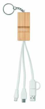 Logo trade promotional merchandise image of: Bamboo key ring and stand Salo