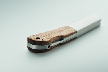 Logo trade promotional item photo of: Foldable knife in acacia wood