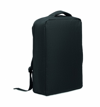 Logo trade promotional gifts picture of: A safe 15-inch laptop backpack made of 300D RPET with a 210D RPET lining and customizable printing.