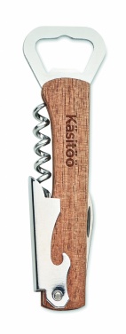 Logo trade business gifts image of: 3 in 1 bamboo bottle opener WOOL