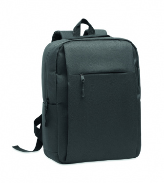 Logotrade promotional item picture of: Slim 15 inch laptop backpack made of 600D RPET polyester with a 210D lining and customizable printing