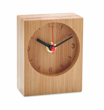 Logo trade promotional items image of: Bamboo table clock