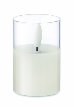 Logo trade advertising products image of: LED wax candle in glass holder