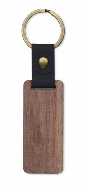 Logotrade business gift image of: Key ring in walnut and PU Kokkola