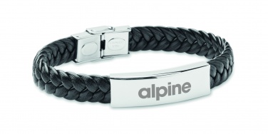 Logo trade promotional merchandise photo of: Braided faux leather bracelet