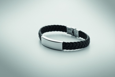 Logo trade promotional gifts picture of: Braided faux leather bracelet