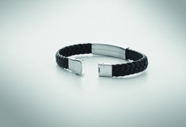 Logo trade promotional merchandise image of: Braided faux leather bracelet