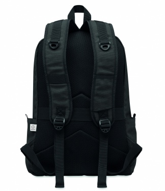 Logo trade promotional giveaways image of: A 15-inch laptop backpack made of recycled pre-consumer cotton with customizable printing