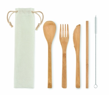 Logotrade promotional giveaway image of: Bamboo cutlery with straw