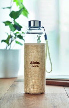 Logo trade promotional giveaway photo of: Glass bottle in pouch 500ml