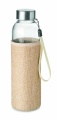 Glass bottle in pouch 500ml, Beige