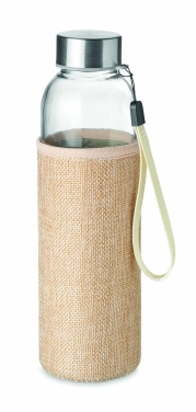 Logo trade promotional giveaway photo of: Glass bottle in pouch 500ml